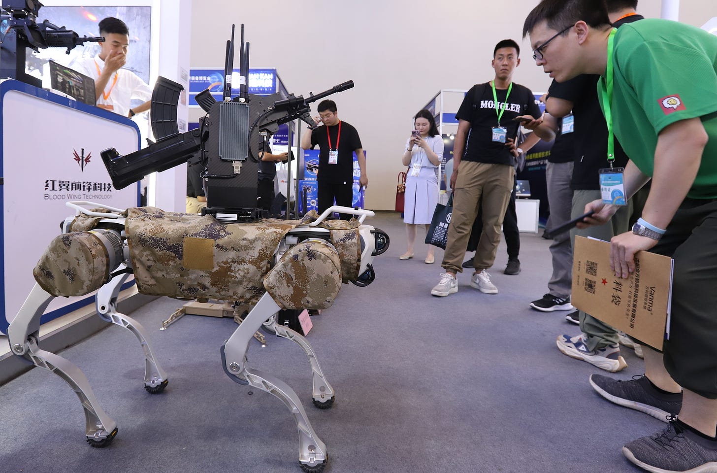 The robot dogs can be controlled by using a remote
