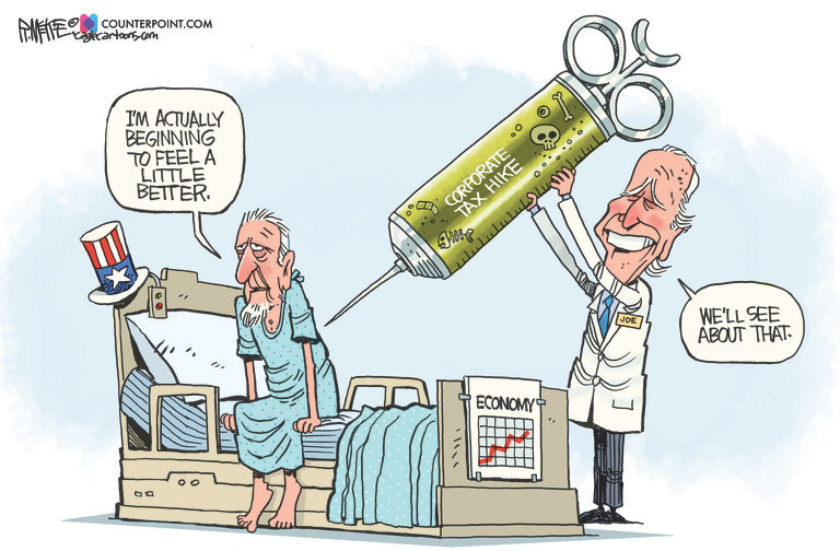 Political Cartoon U.S. biden taxes | The Week