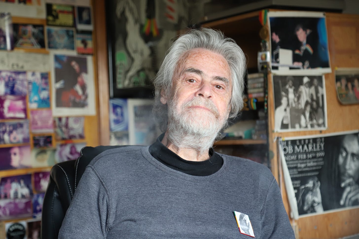   Roger Steffens in his home March 2023