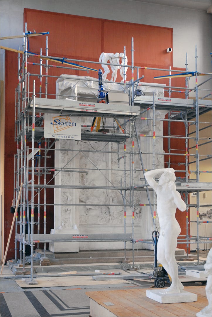 The Gates of Hell being scanned at musée Rodin. Photo by Jean-Pierre Dalbéra.