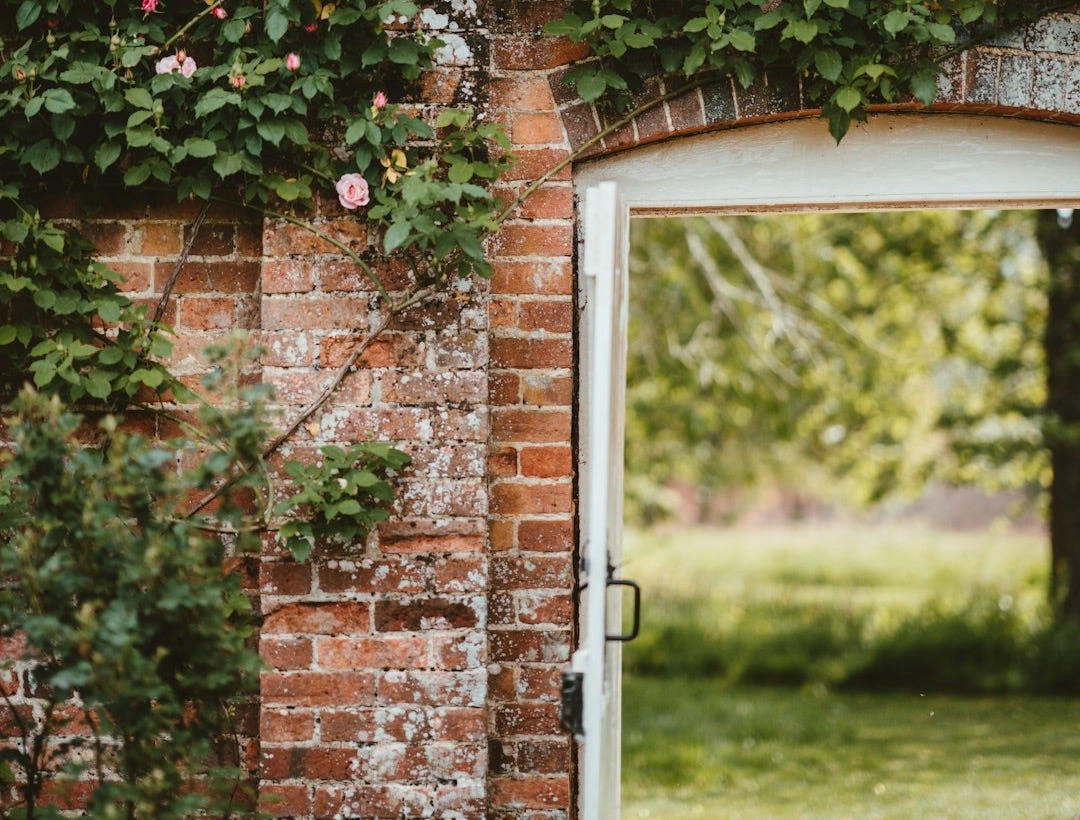 red concrete brick gateway