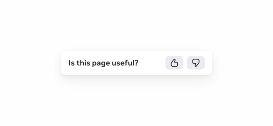 New React docs "Is this page useful?" banner