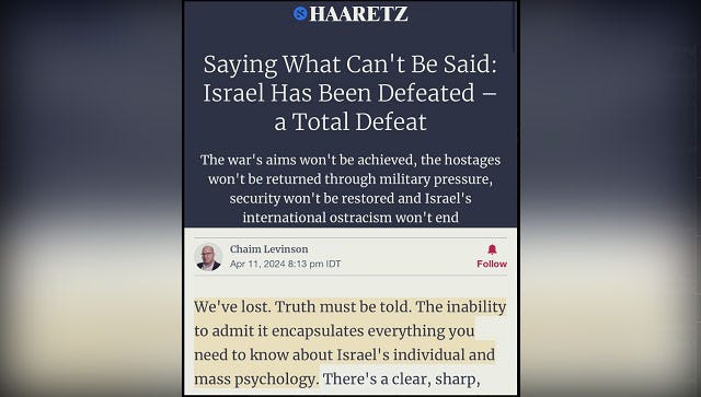 Haaretz: “Israel Has Been Defeated – A Total Defeat”