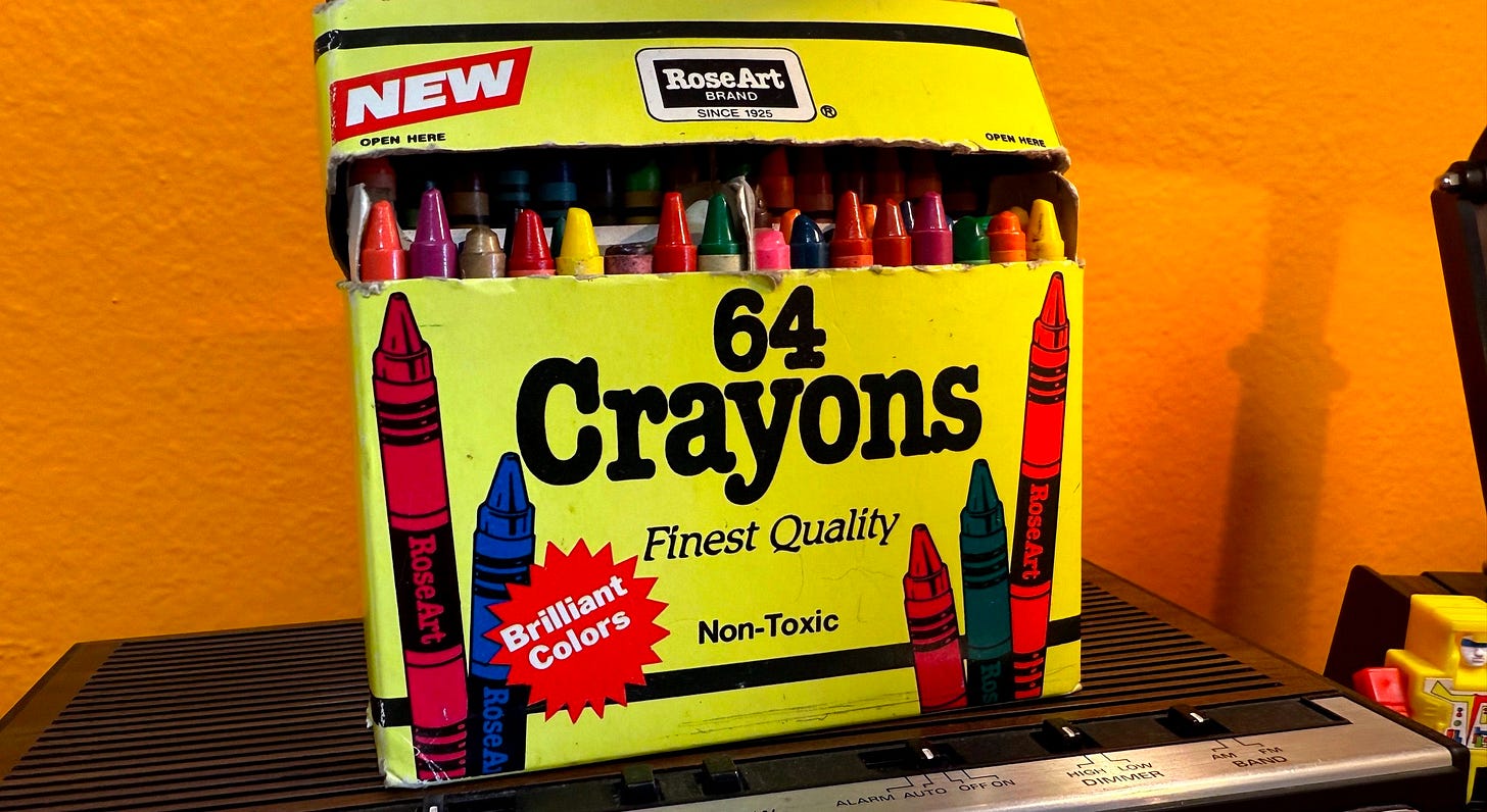 RoseArt 64 Crayons 1980s - Nostalgia Nation - Scholastic