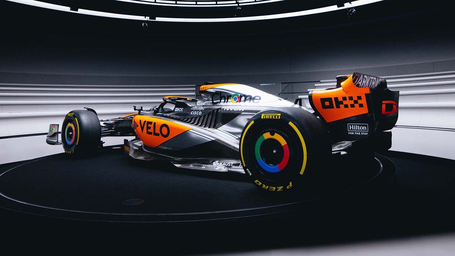 McLaren chrome livery for Silverstone 2023.