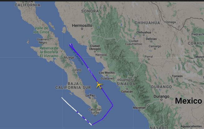 The U.S. Air Force did not provide details about an aircraft used for reconnaissance that was spotted on flight radars over the Gulf of California.