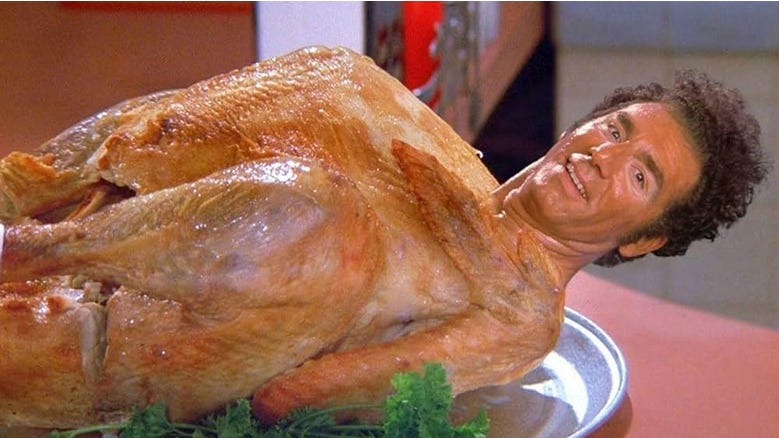 Seinfeld's Kramer as a turkey