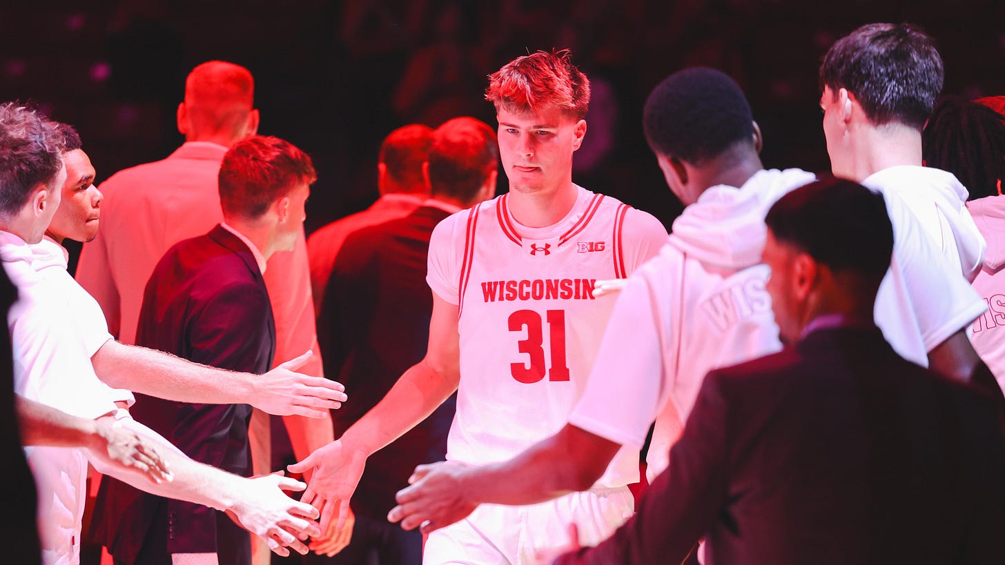 Wisconsin Badgers starting forward Nolan Winter