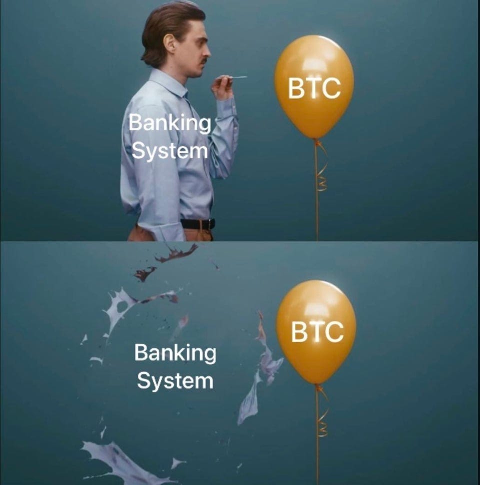 r/bitcoinmemes - Banking System VS Bitcoin