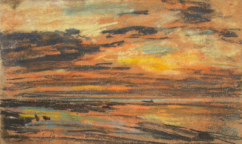 Eugène Boudin, Sunset over the Sea