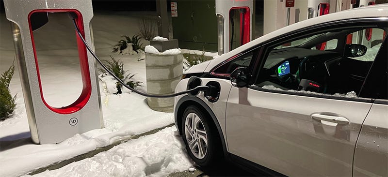 EV charging in the snow