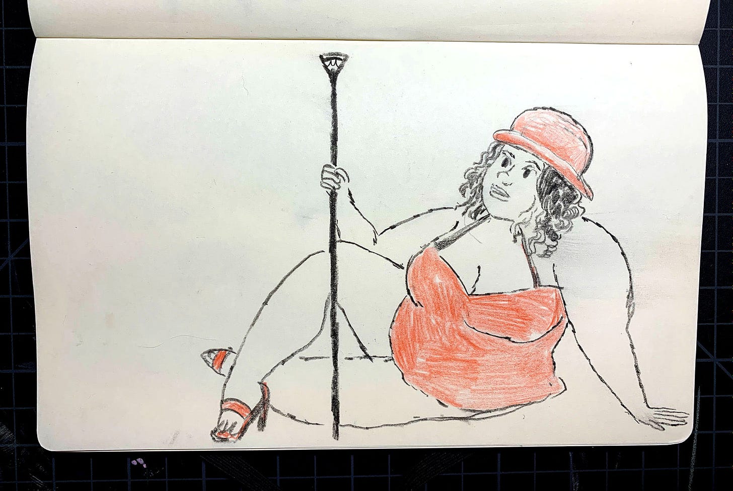 Kayla Stark figure drawing illustration practice female model lying down posing