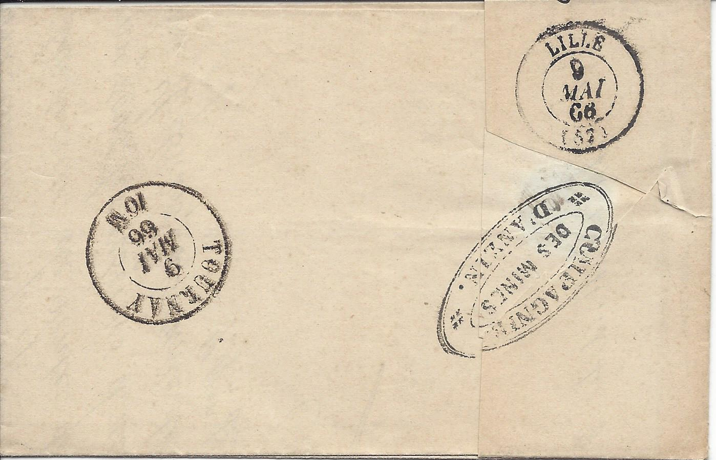 the back of the 1866 business letter