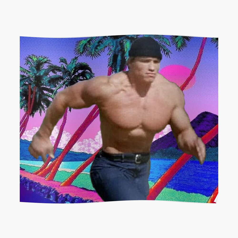 Arnold running vaporwave " Poster for Sale by fhloston123 | Redbubble