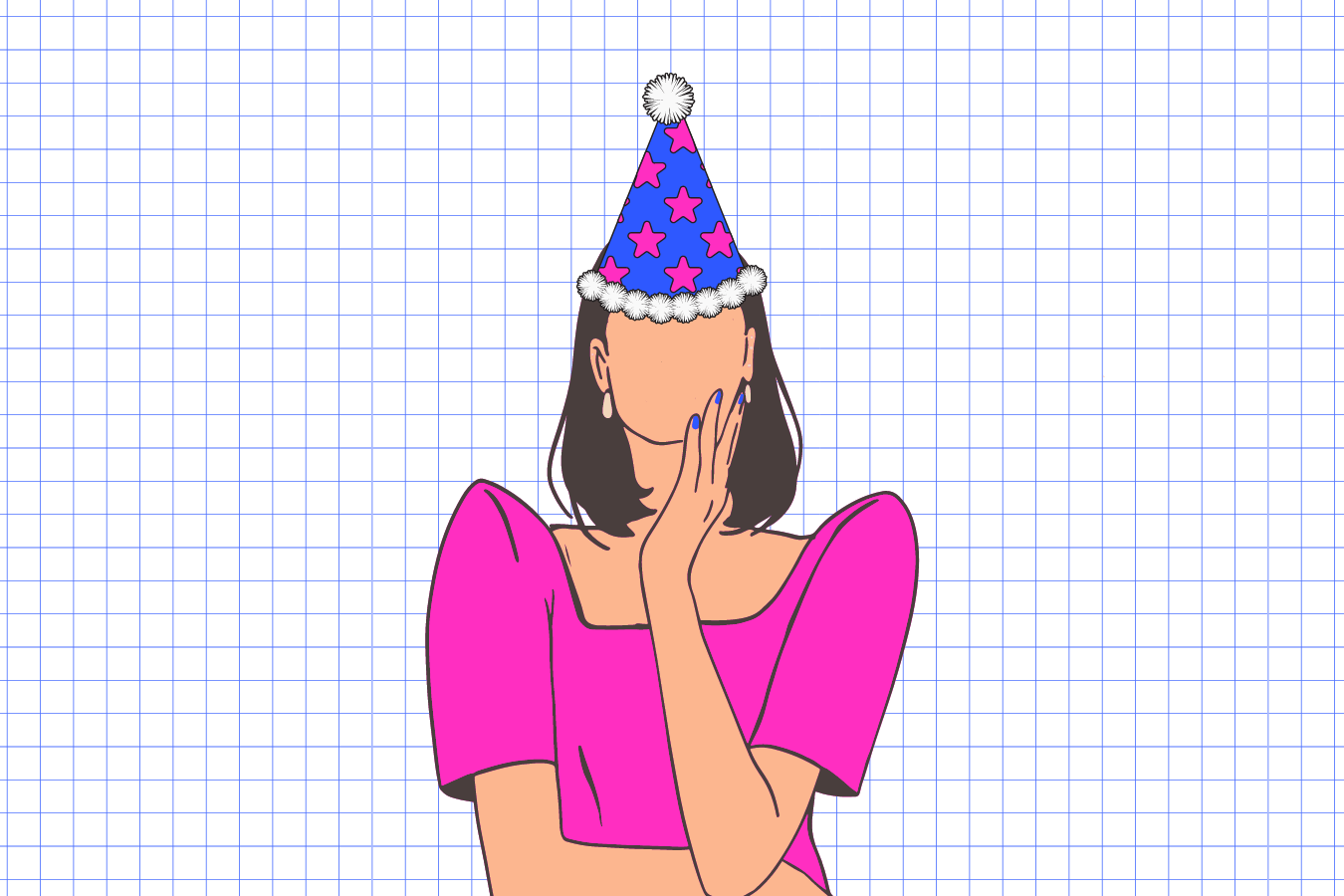 Woman in a party hat