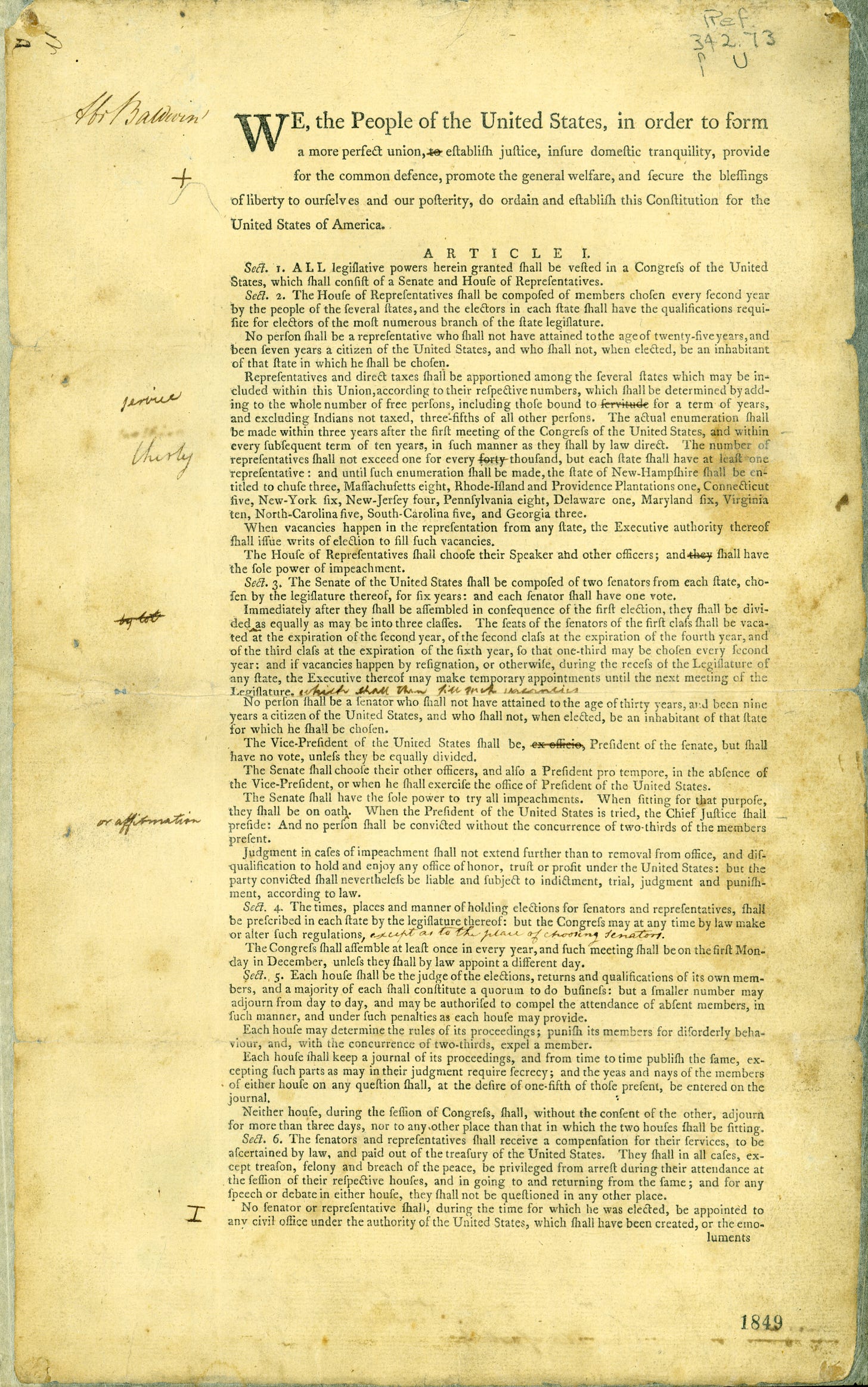 File:Abraham Baldwin's draft copy of the US Constitution.jpg - Wikimedia  Commons