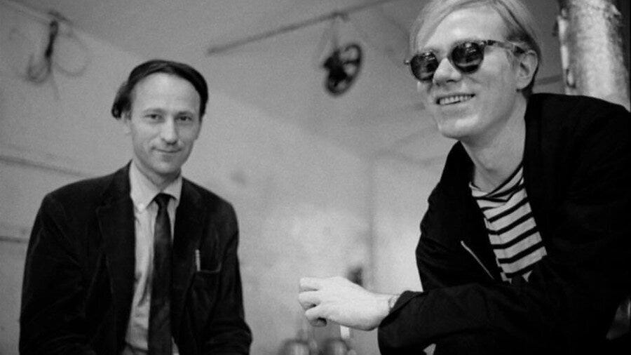 Jonas Mekas and Andy Warhol