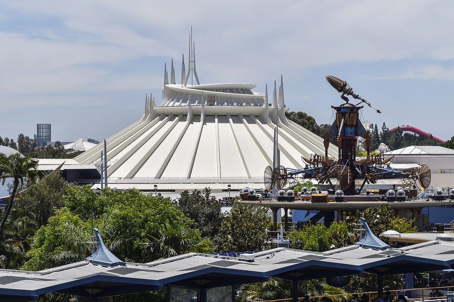 Visitor climbs off Disneyland's Space Mountain during ride