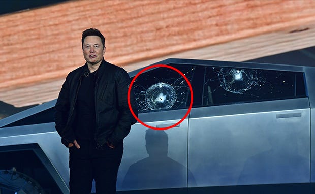 Watch: Tesla's Damaged, Shattered Truck Sees Elon Musk Erupt