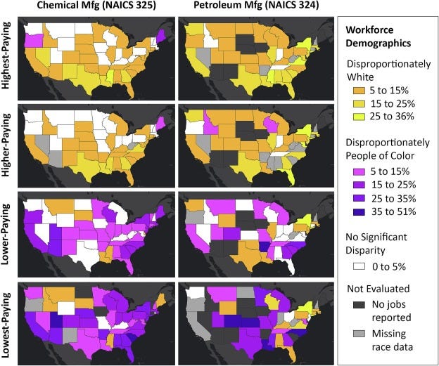 Pervasive racial and ethnic disparities in the U.S. petrochemical workforce  - ScienceDirect