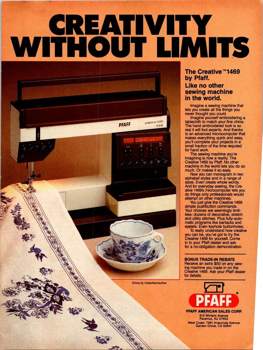 PFAFF Sewing Machine Original Vintage Print Ad 1984 | eBay