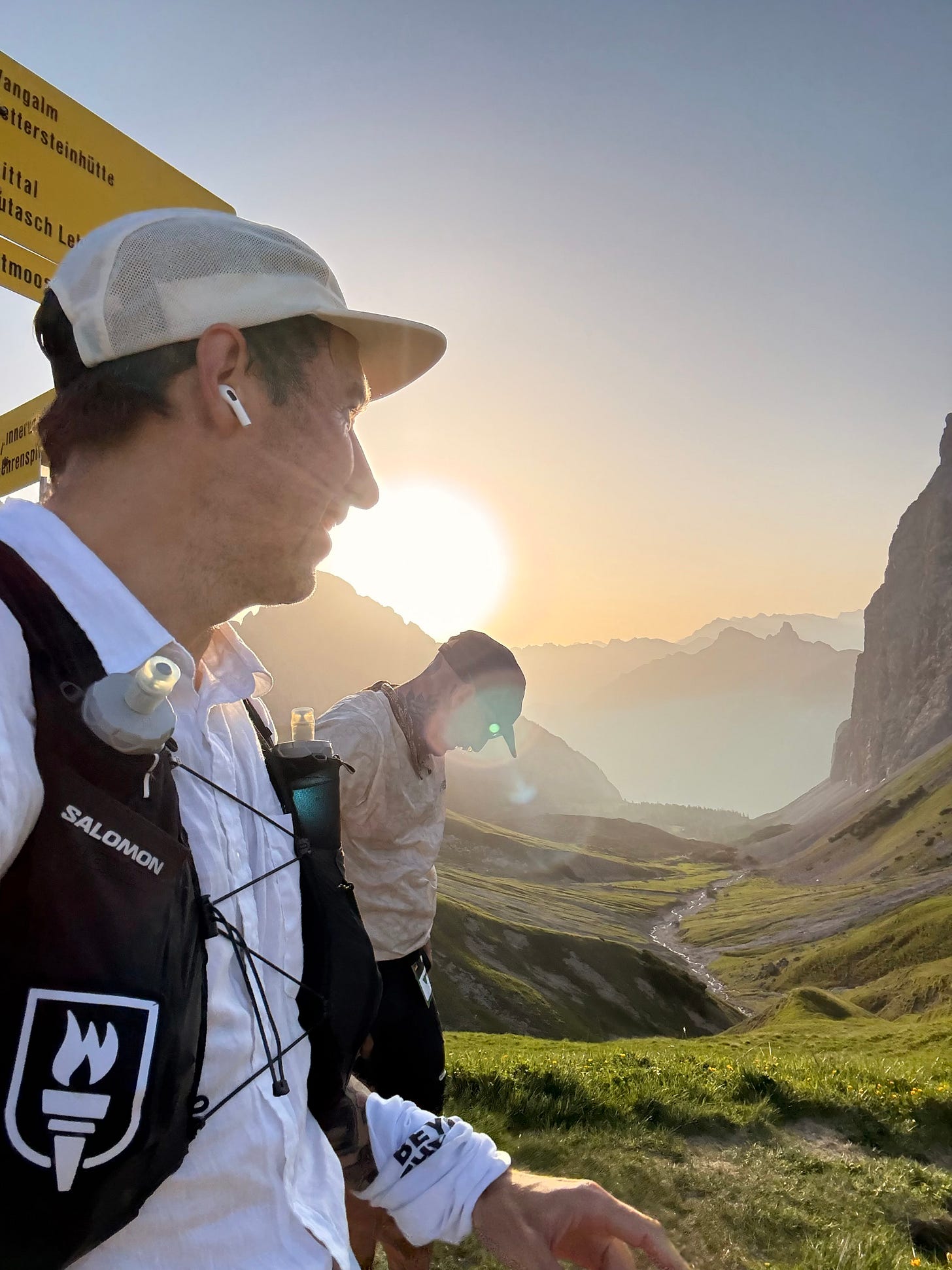 The author with his friend mike on top of the Scharnitzjoch