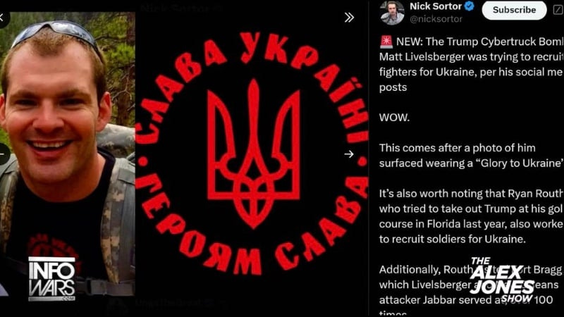 EXCLUSIVE: Trump Hotel Cybertruck Bomber was Recruiting Fighters for Ukraine, Nick Sortor Reports 