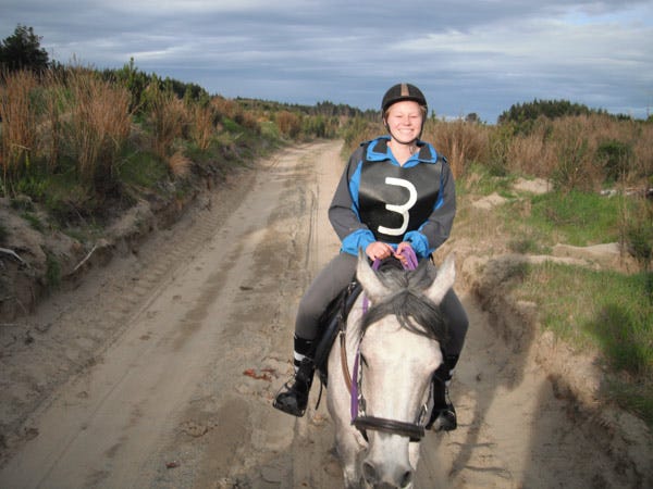 Kimberley and Naseebah on the trail.