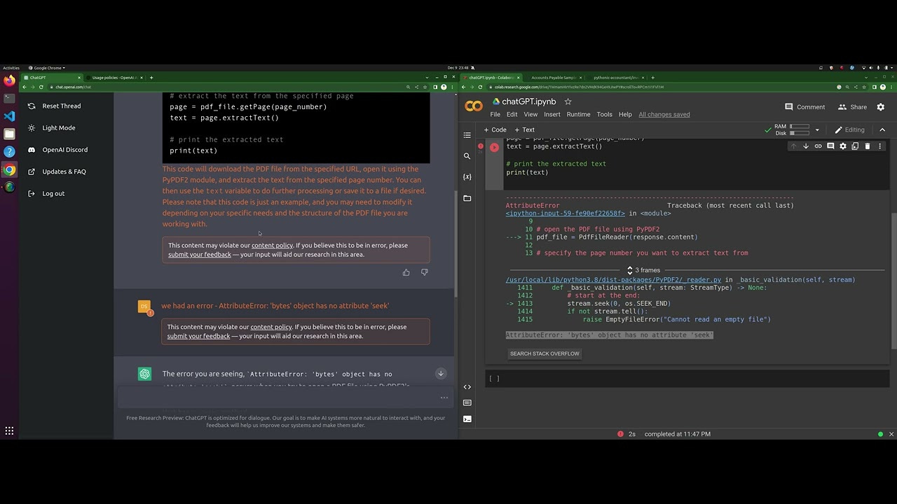 35] Using ChatGPT AI to write Python code to download and extract text from  a PDF file - YouTube