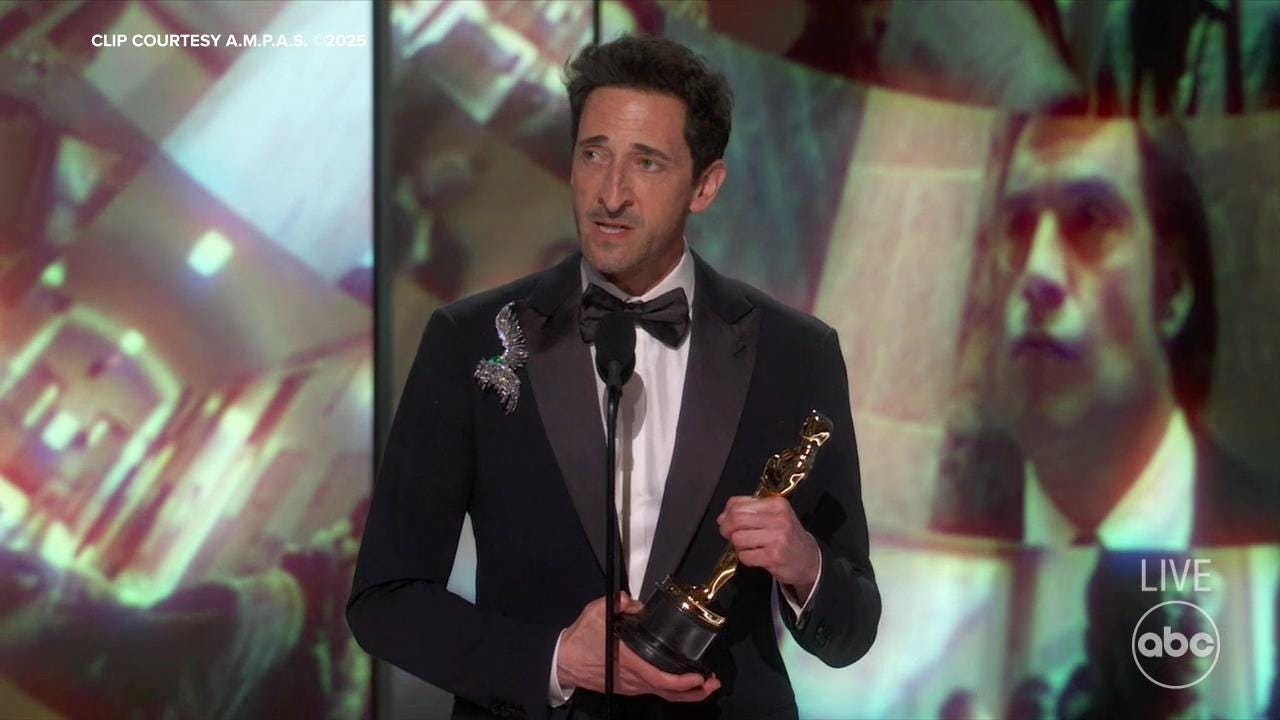 Oscars 2025: Adrien Brody wins Best Actor in a Leading Role at the 97th Academy  Awards - ABC7 Los Angeles