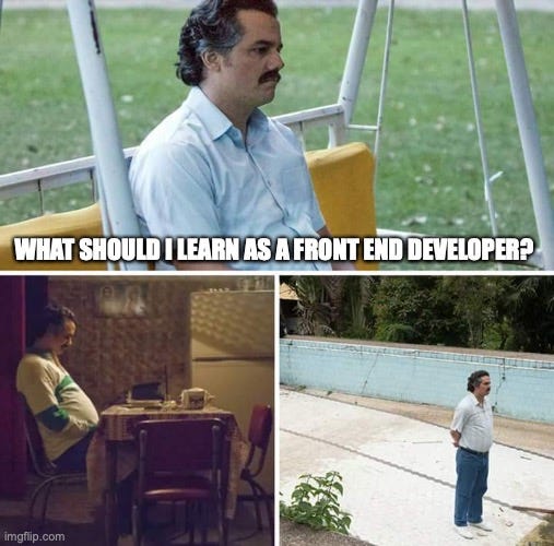 What should I learn as a front end developer meme