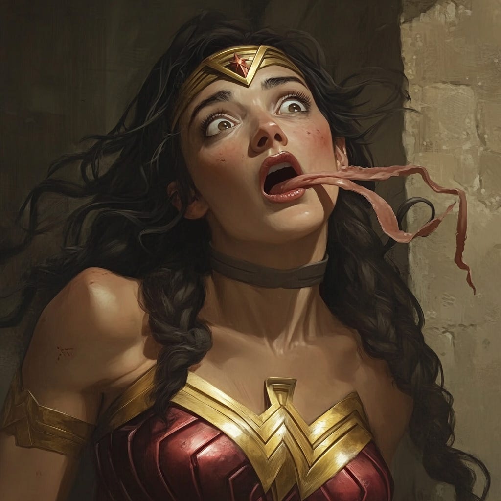 Wonder Woman, caricature, creepypasta