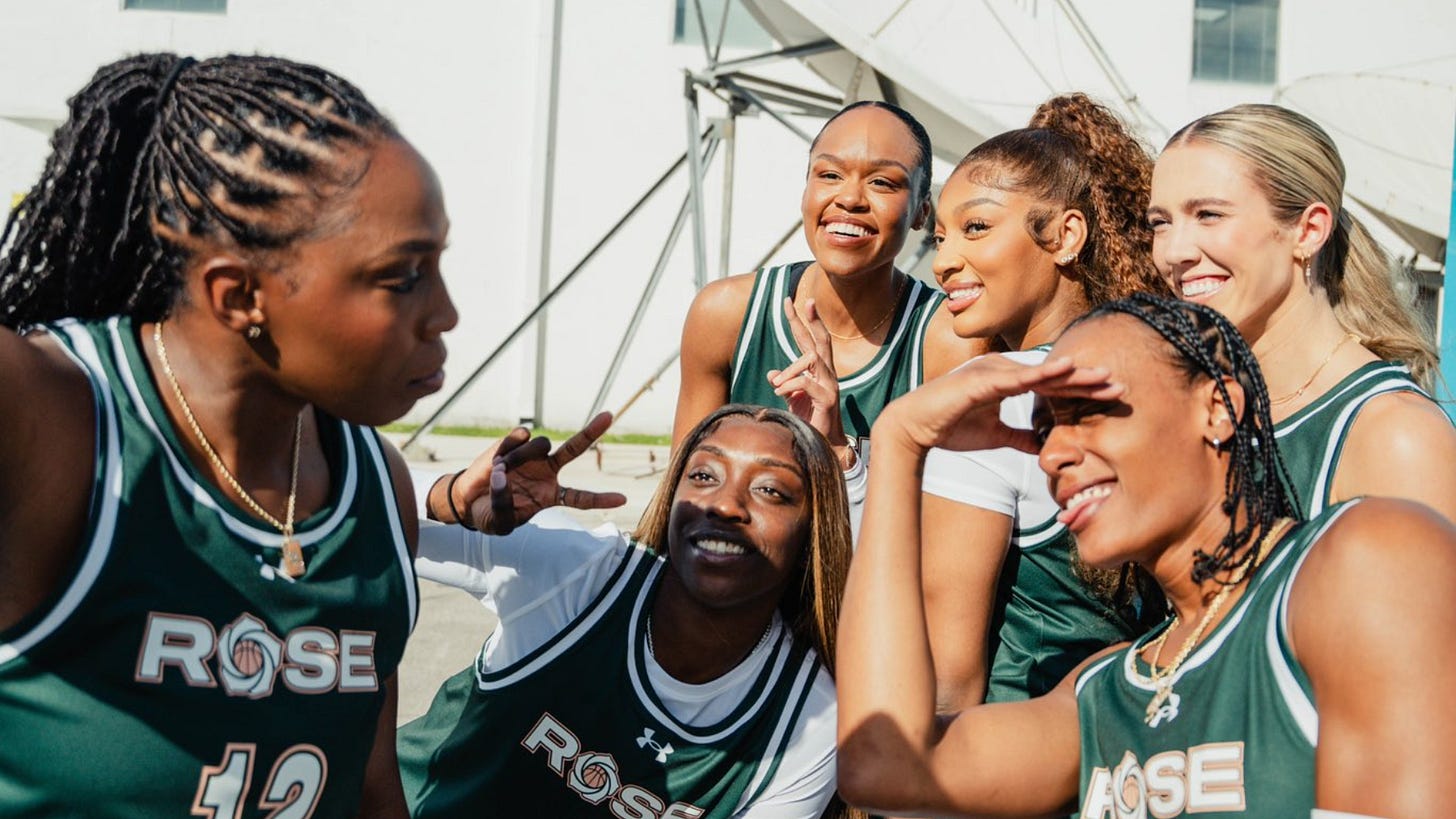 Unrivaled Basketball players including Angel Reese at media day