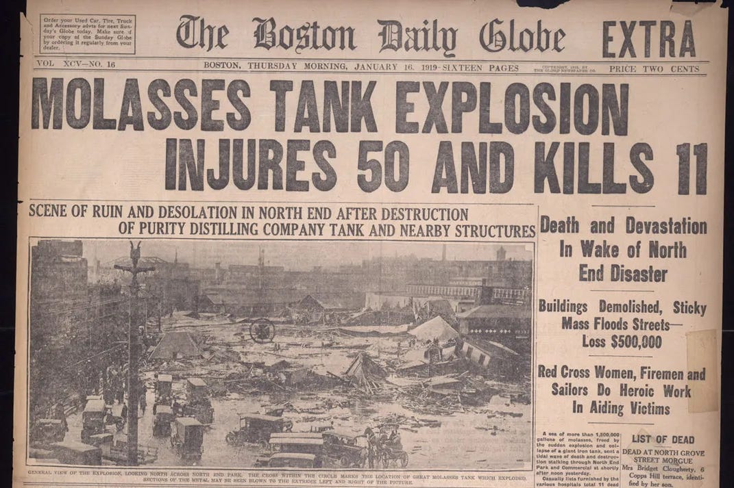 Without Warning, Molasses Surged Over Boston 100 Years Ago