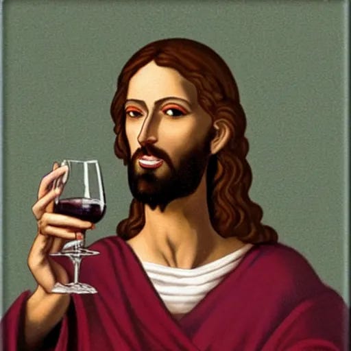 jesus drinking wine | Stable Diffusion | OpenArt