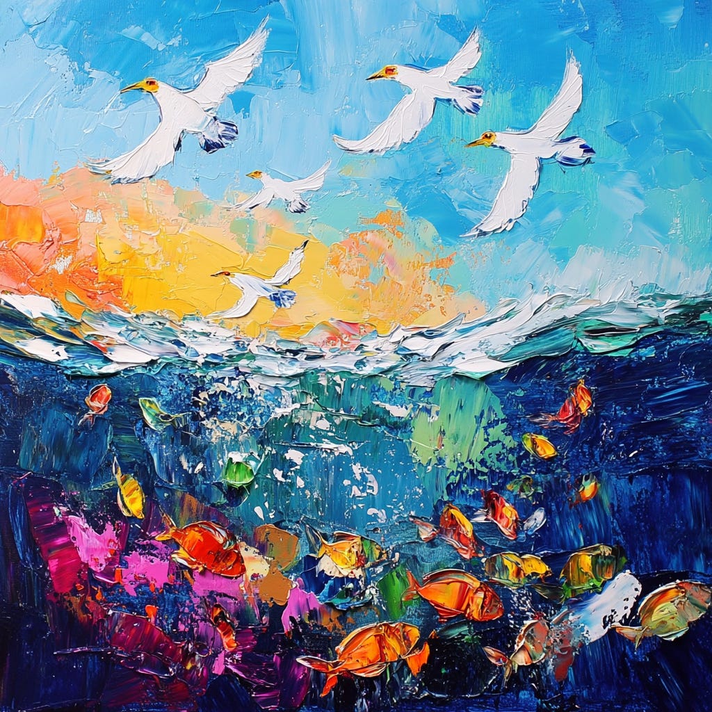 https://cdn.discordapp.com/attachments/1161663070364500081/1268362399136747571/ike0263_abstract_oil_painting_art_of_birds_flying_over_ocean_wi_91e1df1a-1c56-4cc3-9e99-96fb6f4c2400.png?ex=66ac2608&is=66aad488&hm=1b7dbf27a94a88baf8f1114b9c2836e93031c742d8a015a9ca84637e20ebc86b&