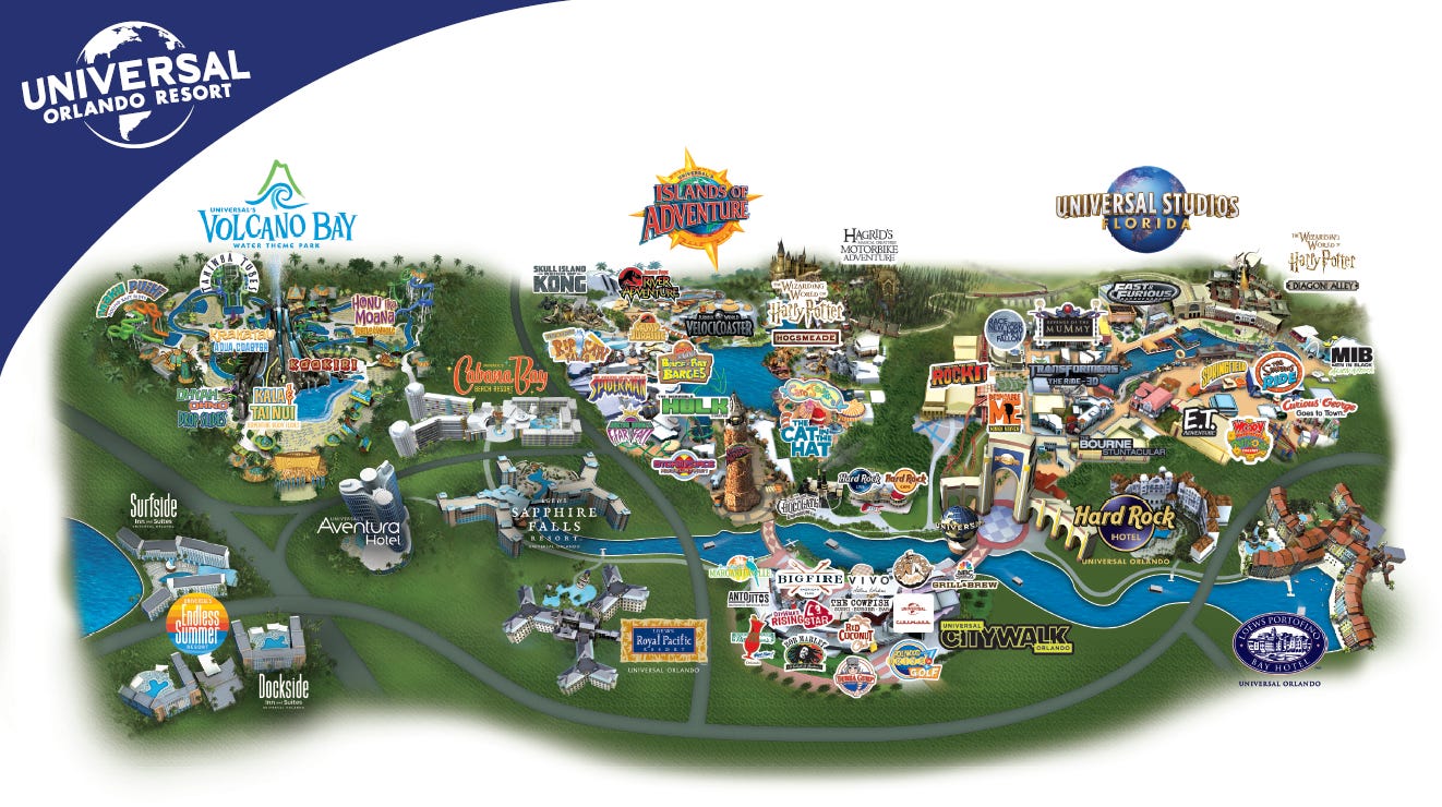 Universal Orlando resort map