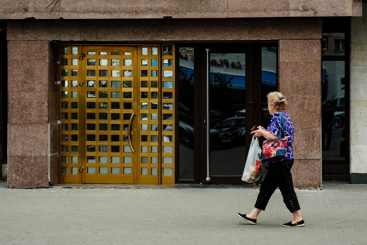 passer-by on the main boulevard in Chisinau, Moldova