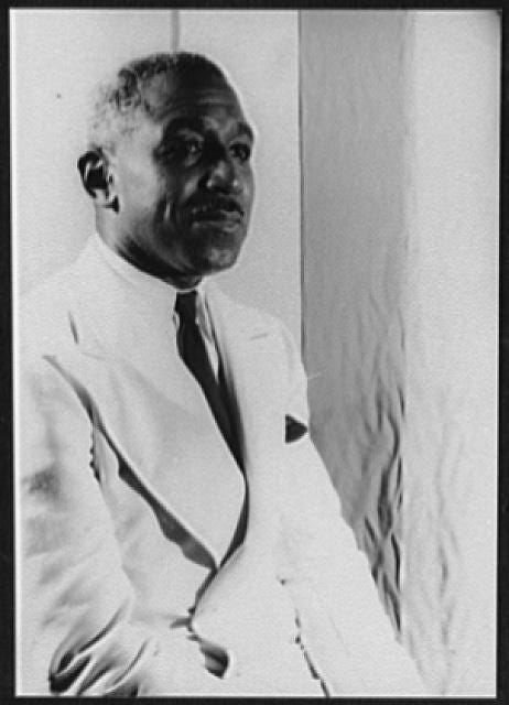 Photograph shows George Schuyler a male, African American writer, journalist, and social commentator.
