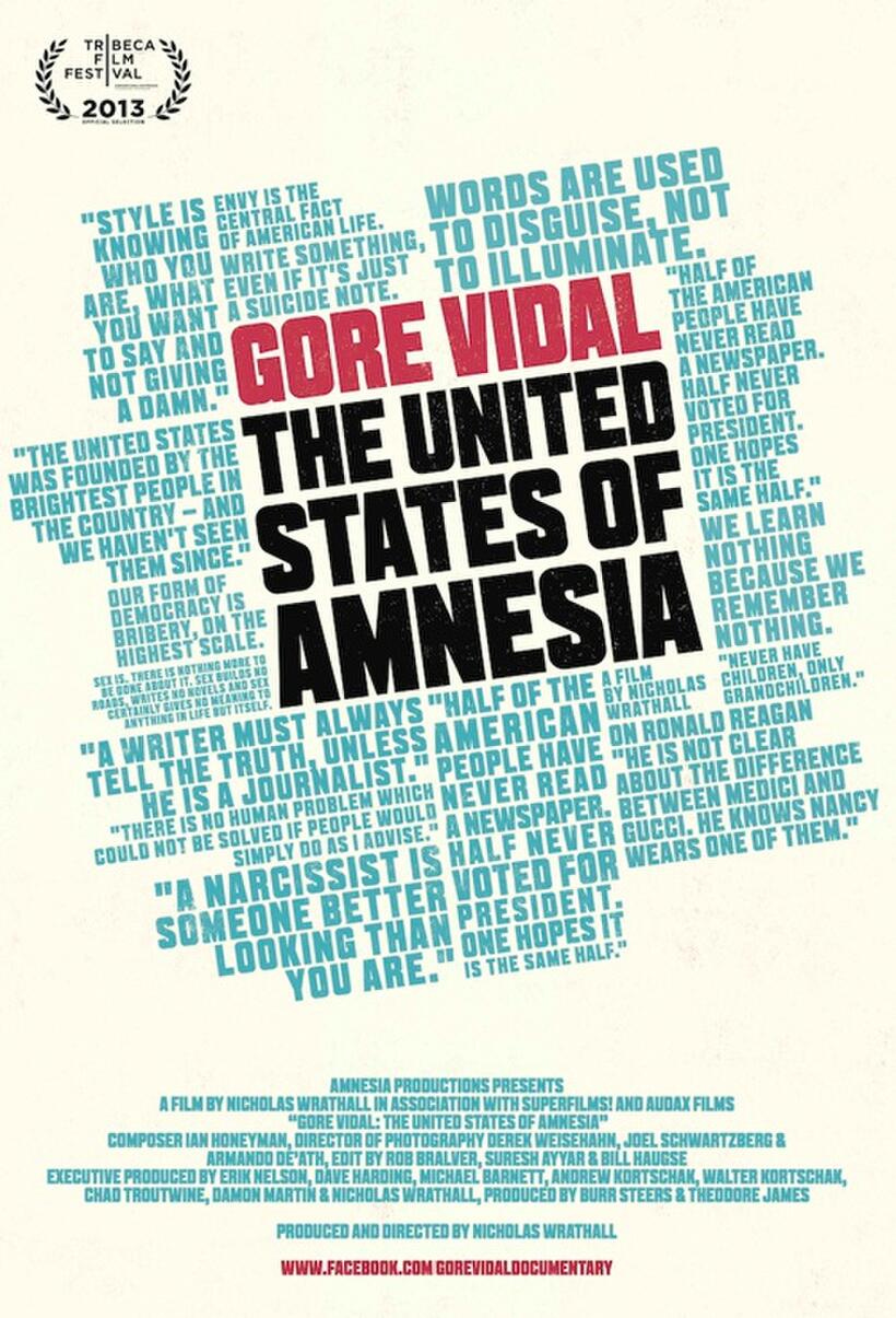 Poster art for "Gore Vidal: The United States of Amnesia."