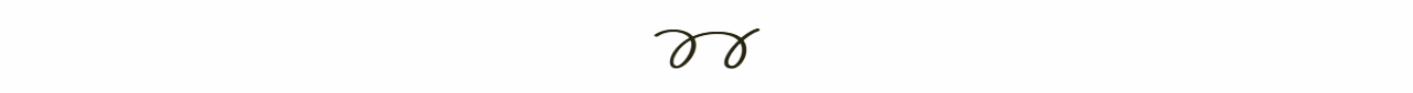 Black ink drawing of a whimsical curled flourish resembling a pair of mirrored loops, used as a decorative element.