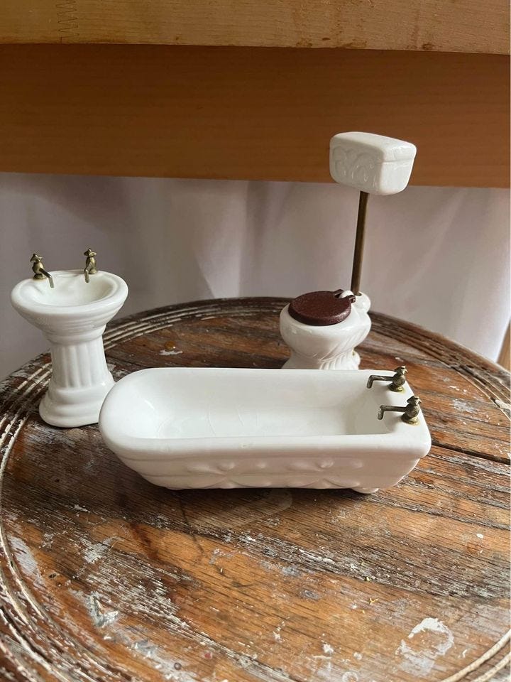 Product photo of Miniature Dollhouse Bathroom Furniture