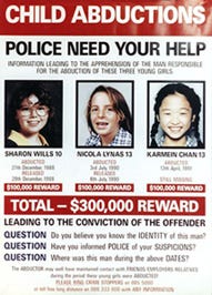 A missing poster of the three missing children