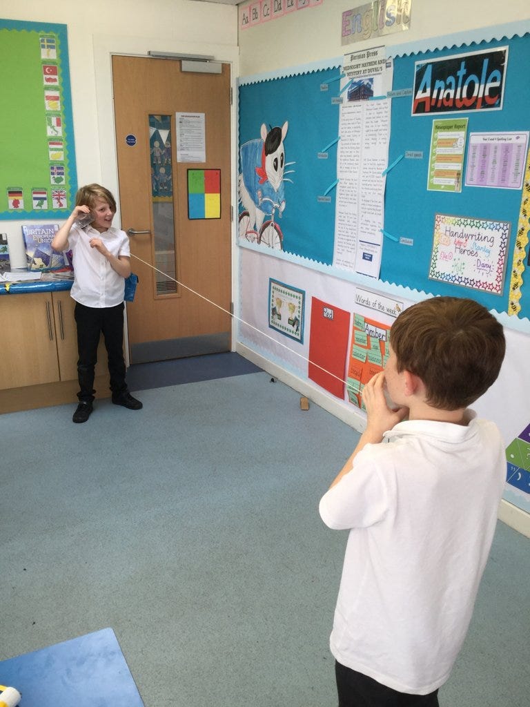 Year 4 String Telephone Experiment | Bramham Primary School