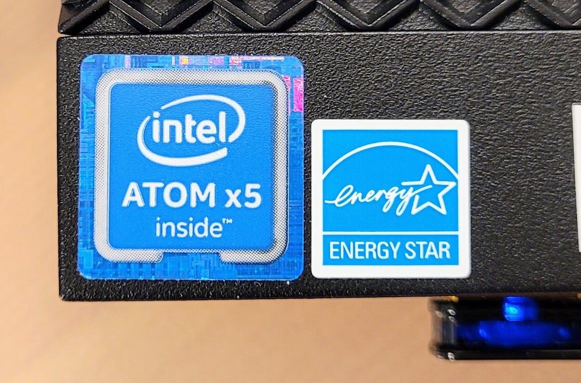 Atom x5 processor label