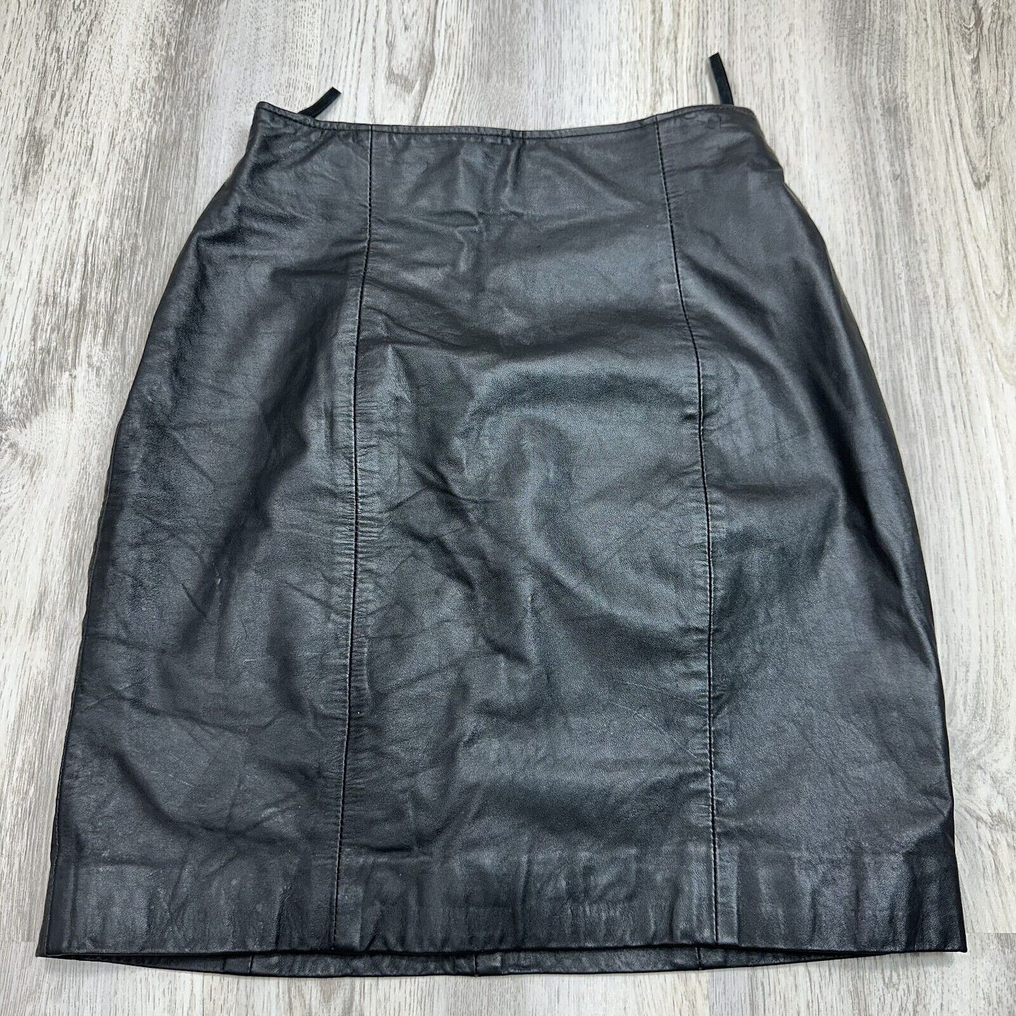 Wilson's The Leather Experts Black Leather Mini Skirt Lined Casual Party Sz 6 - Picture 1 of 11
