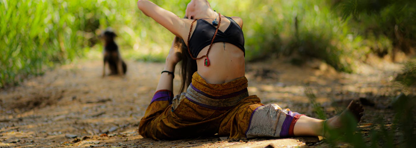 Woman doing yoga in nature