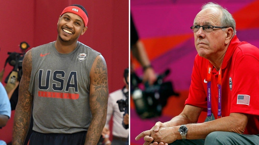 Coach Jim Boeheim not expecting win from Carmelo Anthony 2016 images