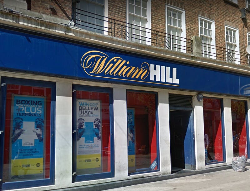 A photograph of the William Hill shop in Kingston-upon-Thames, south-west London