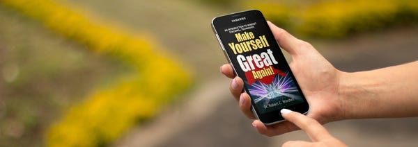 Makes Yourself Great Again available as ebook and audiobook in addition to paperback.